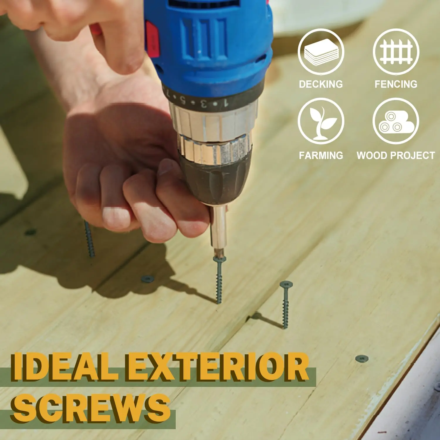 ไดรฟ์ทอร์กซ์ VKKM # สกรูสํารับ 10x4" 100 ชิ้น – ทนความร้อน ทนต่อการสั่นสะเทือนสําหรับบันไดและราวบันได