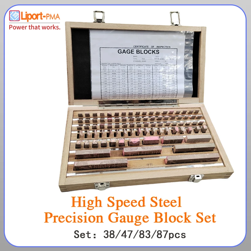 38/47/83/87pcs Block Gauge Set,0/1 Grade,High Speed Steel Gage Block,Custom Block Tools for Inspection & Measurement,Liport-PMA