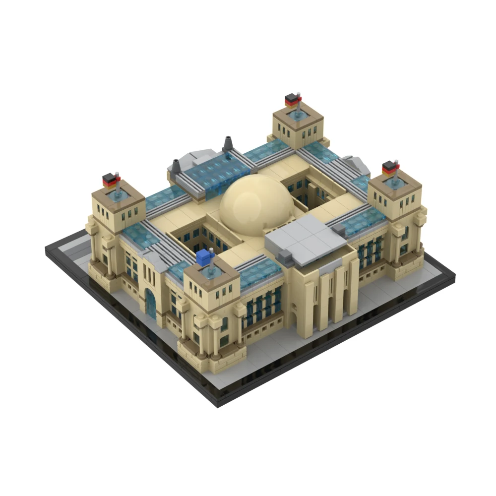 

MOC Germany Architecture Conference Room Reichstag-Berlin Building Blocks Set Meeting Edifice Bricks Toys For Children Kid Gifts