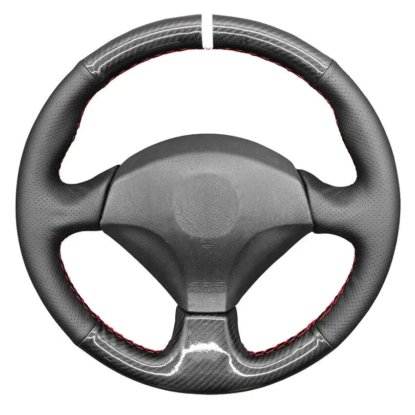 

Hand Sewn Non-slip Custom Carbon Fiber Leather Steering Wheel Cover For Honda S2000 2000-2008 Civic Si Interior Accessories