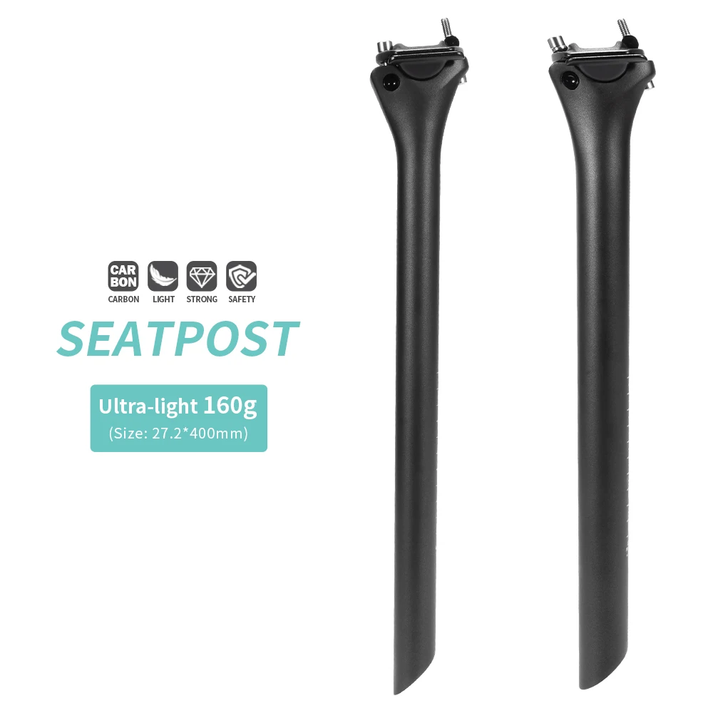 

Carbon Seatpost No Logo Light Weight 27.2 31.6mm Length 400mm Matte Black MTB Road Bike Seat Post Seat Tube Bicycle Parts