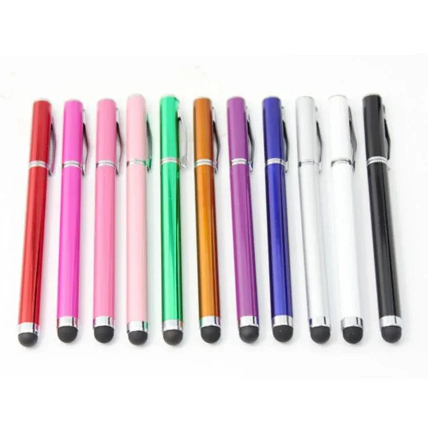 100pcs Touch Screen Pen Stylus Multi-Function 2 in 1 Capacitive and Ball Point Pens for iPhone Samsung iPad Smart Phone Tablet