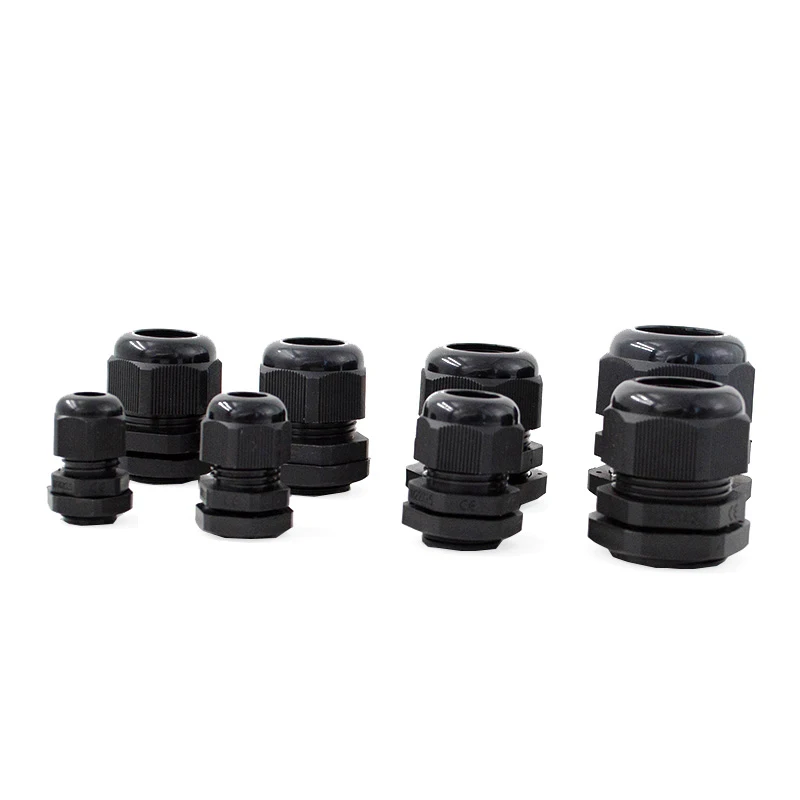 10pcs Waterproof Cable Gland PG7 PG9  PG13.5 PG16 PG11 Black Plastic Seal Joint Nylon IP68 White Cable Fixing Nylon Connector