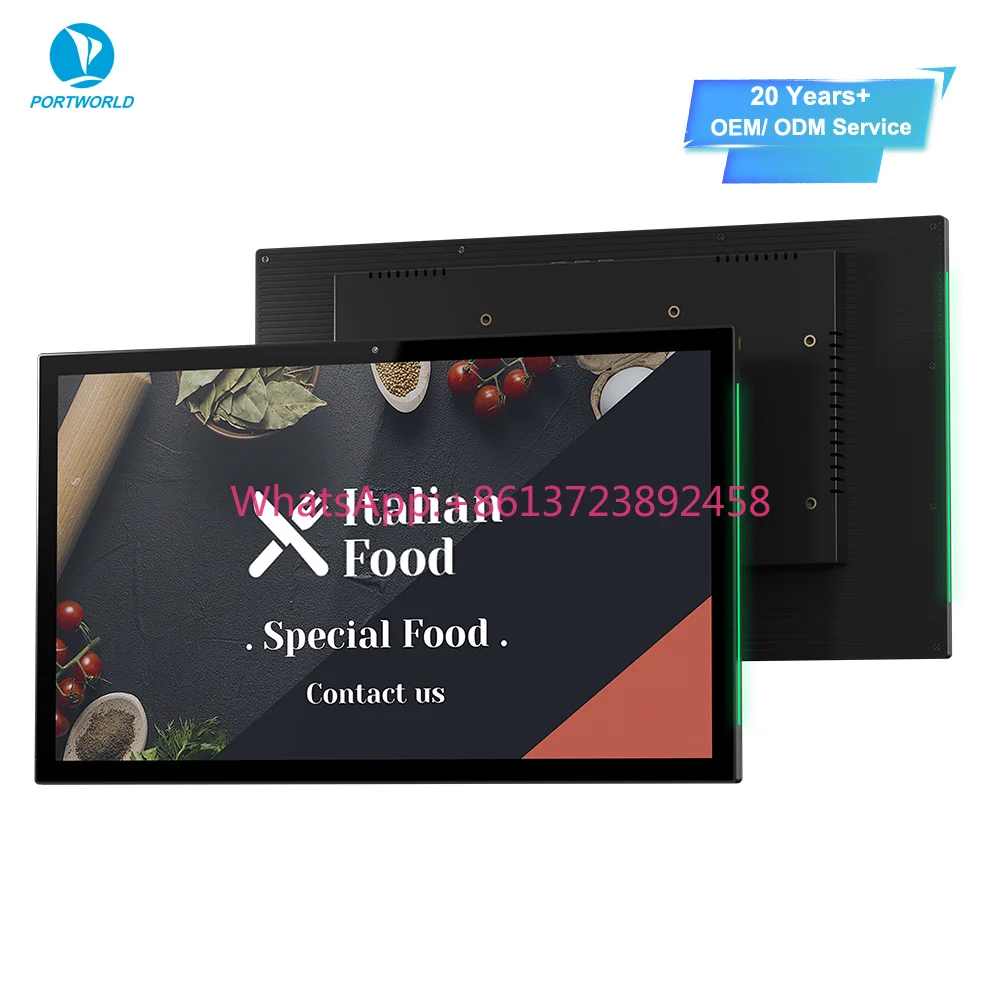 Sunworld YC-N156 Narrow Bezel 15.6 Inch Wall Mount POE Tablet CE RK3566/RK3576 Android Linux OS with LED Light for Restaurant