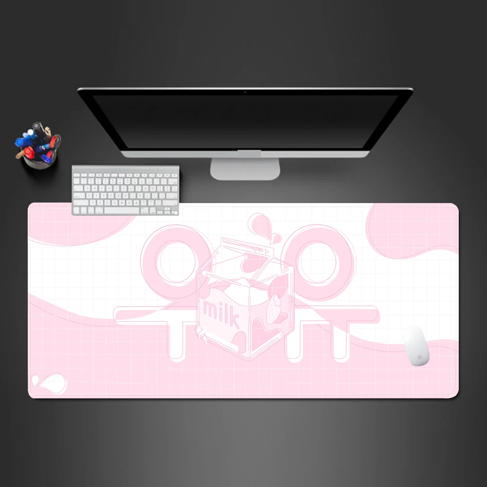 

Kawaii Pink Milk Mouse Pad Laptop Playmat Large Computer Gaming Mouse Pad Anime Japan Mouse Mat Keyboard Desk Mat Rubber Mats