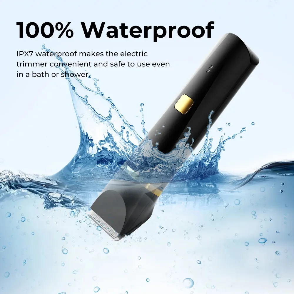 Aparador de biquíni para mulheres e homens, aparador de pêlos pubianos, molhado e seco, carregamento USB, aparador de esferas sem fio para pele sensível