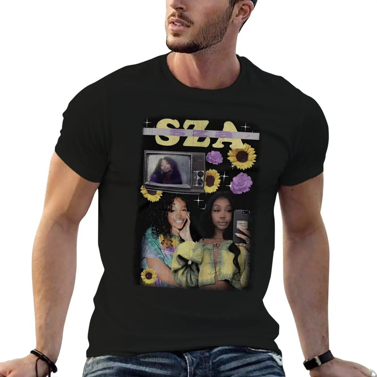 

sza flower T-Shirt man t shirt graphic t shirts for man graphic tees cotton t shirts high quality T-shirt