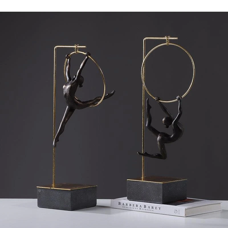 Gymnastic Figure Statue Desk Decoration Character Resins Sculpture Crafts Ornaments Living Room Furnishings