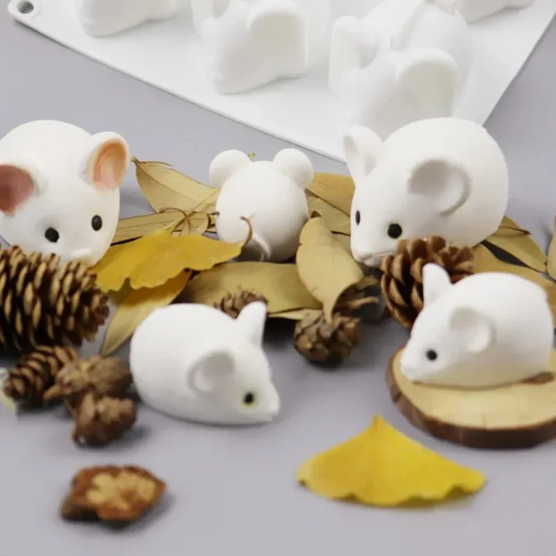 6-Cavity Mouse Silicone Mold Mousse Cake Dessert Baking Chocolate Fondant Mould Kitchen Tray Cake Decorating DIY Baking Tool