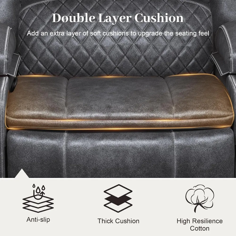 كراسي استرخاء للبالغين، كرسي استلقاء يدوي كبير الحجم مع وسائد من طبقتين، كرسي استرخاء مخملي هولندي مع مخزن مخفي