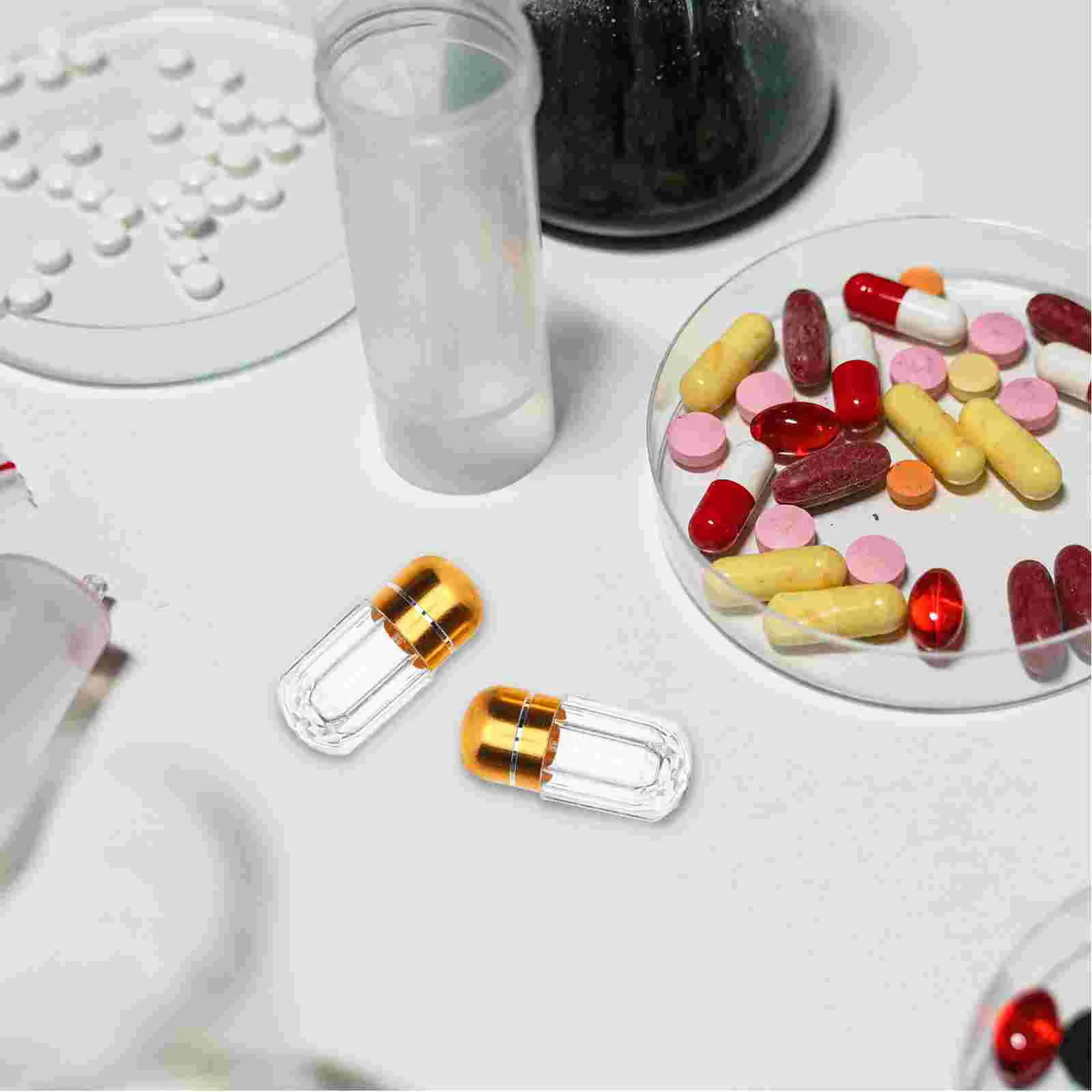 20 Pcs One Capsule Bottle Container with Lid Holder Pills Storage Candy Containers Bottles Sealed Canisters Jars