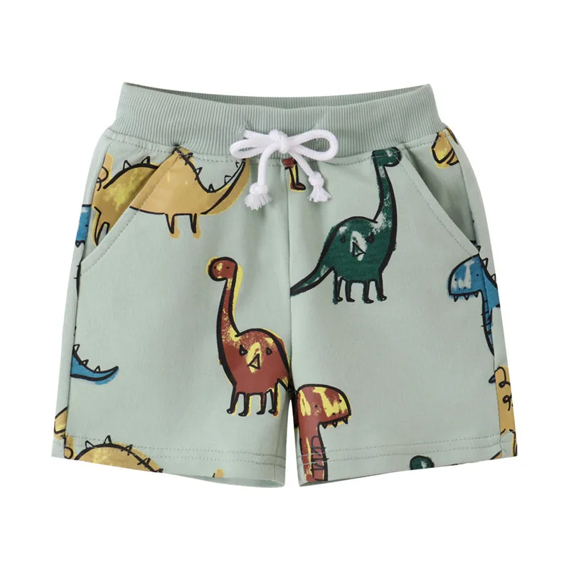 Jumping Meters 2-7T Summer Boys Shorts Dinosaurs Print Drawstring Baby Boys Girls Short Pants Animals  Children\'s Kids Trousers