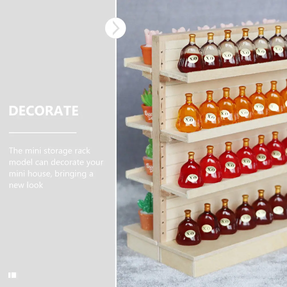 

Mini Wooden Shelf Natural Wood Small Storage Rack Elegant Micro House Decor Desktop Ornament Mini Furniture Display