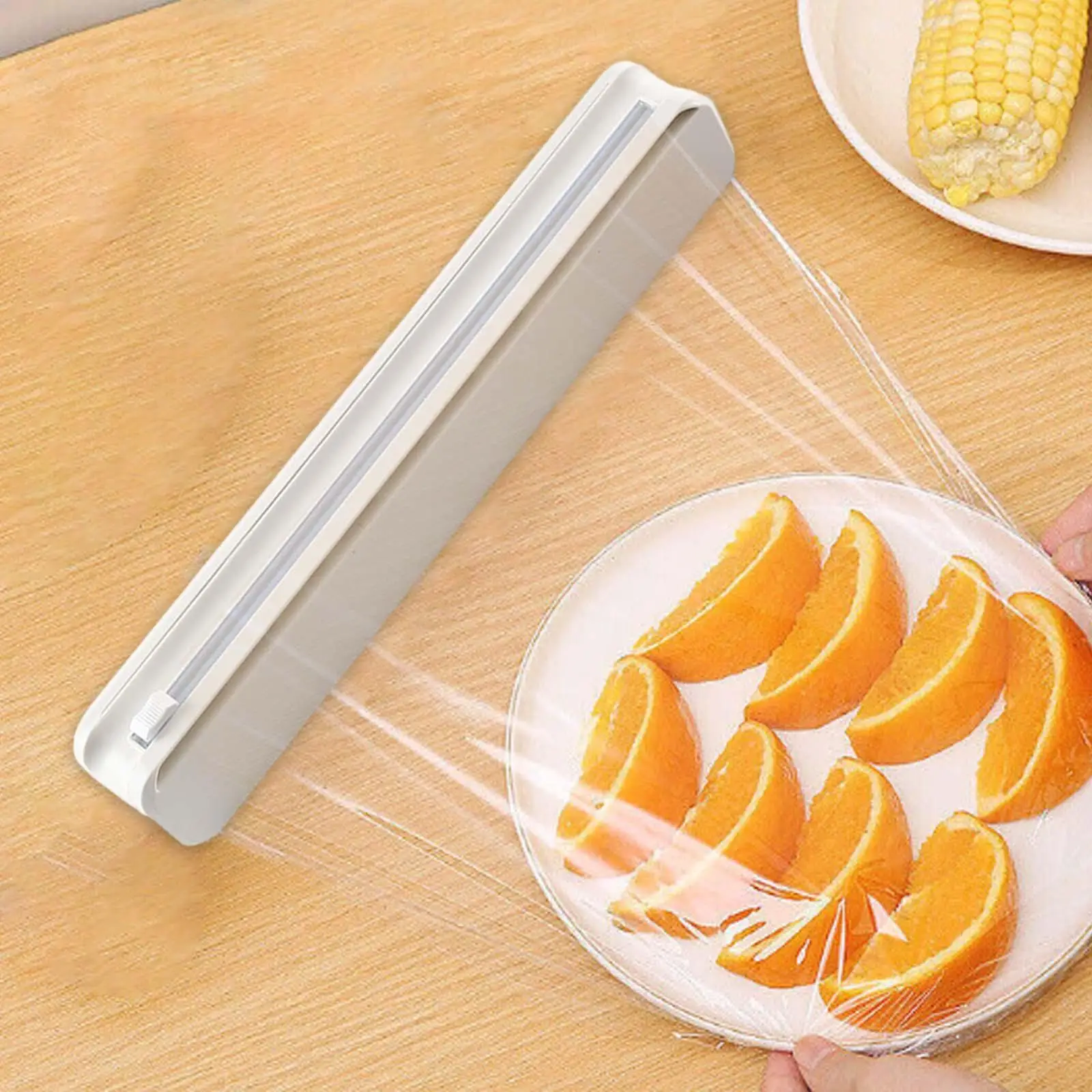 Cling Wrap Cutter, Wrap Dispenser with Cutter, Refillable Professional