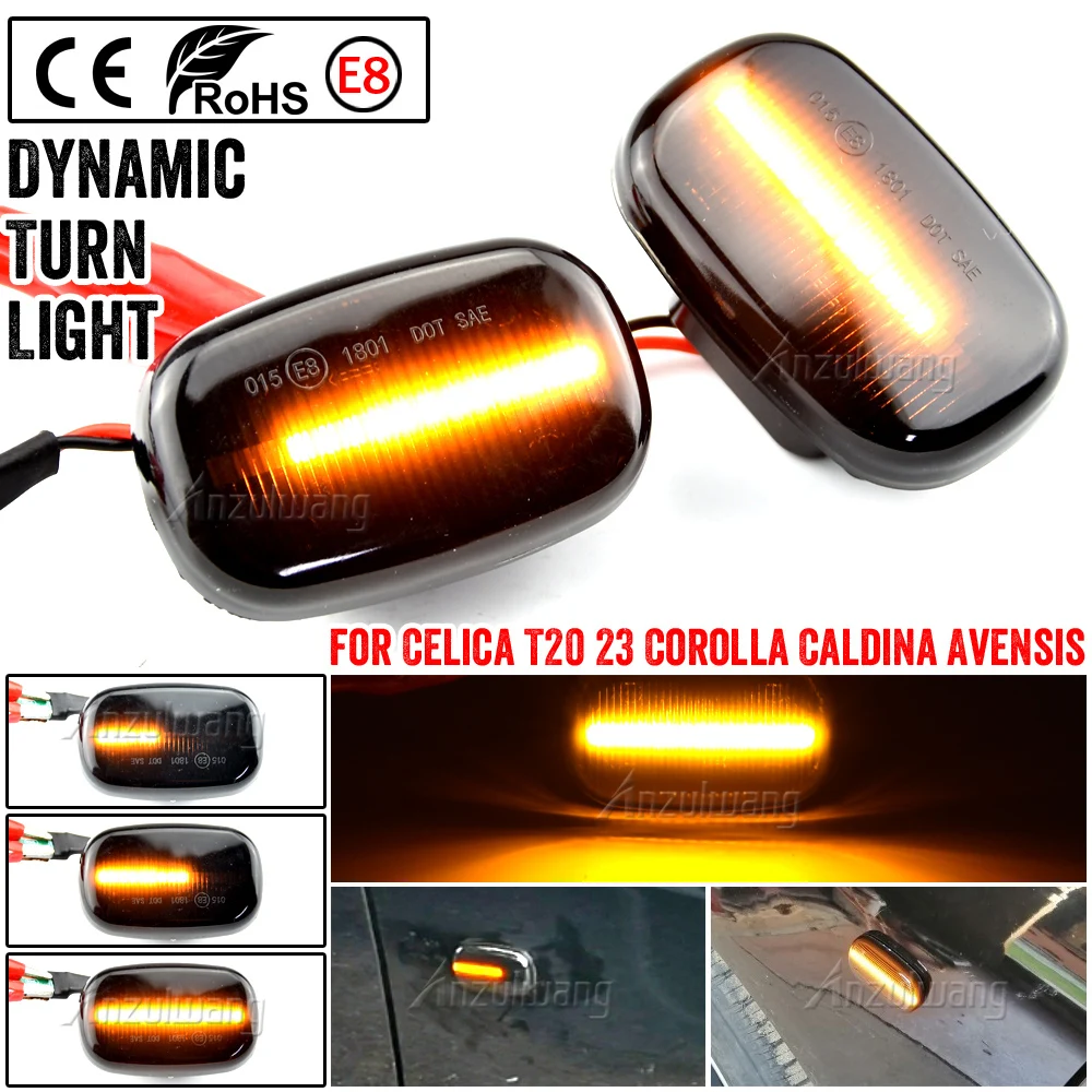 2pcs Side Marker Turn Signal Lights Led Dynamic  For Toyota Corolla Celica Caldina Camry Hilux Probox Fielder Avensis