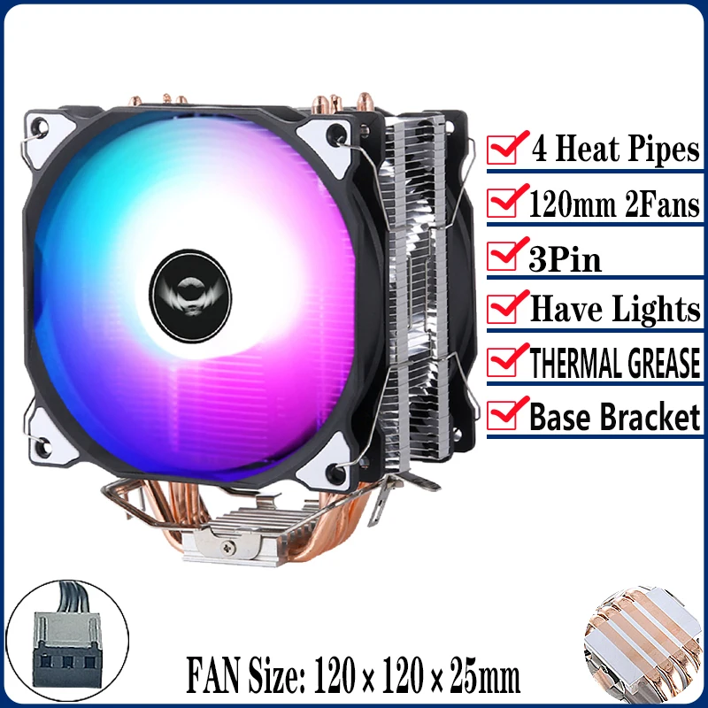 4Heat pipes 2Fan3pin