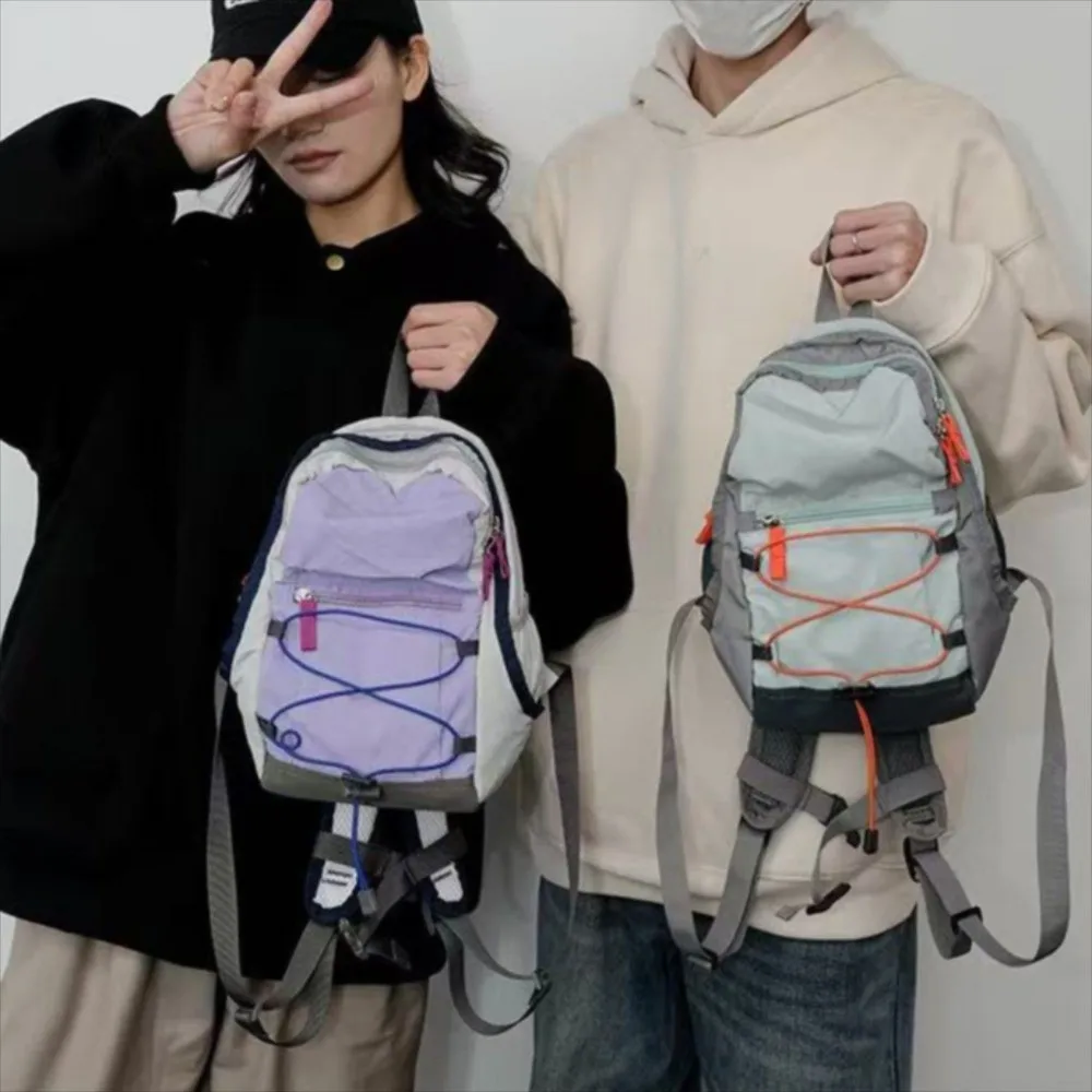 Large Capacity Outdoor Mountain Bag Waterproof Drawstring Lightweight Nylon Bag Oxford Cloth Small School Bag Climb Bag Sports