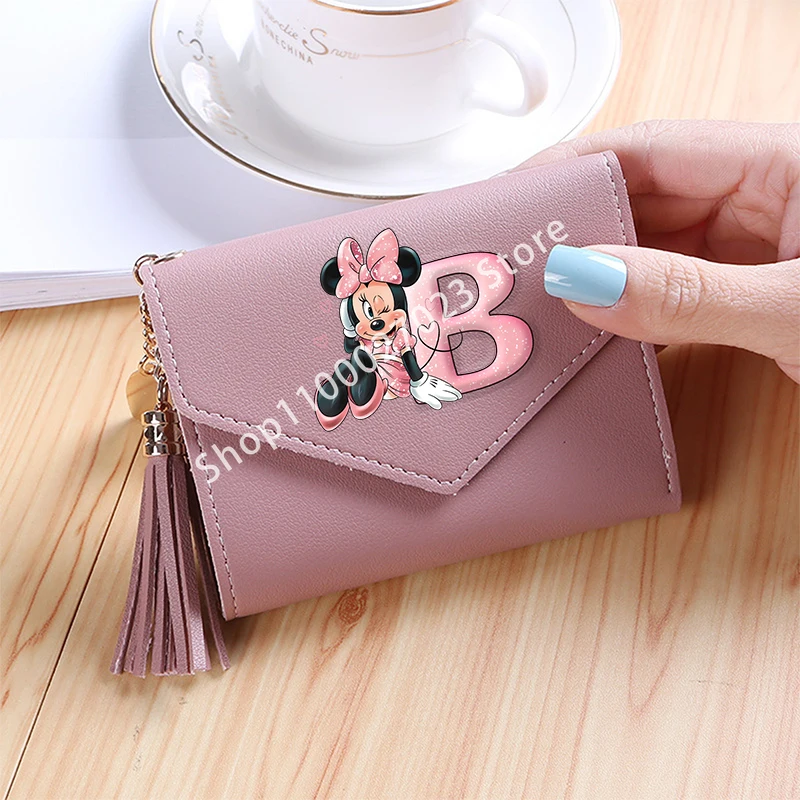 Stitch Disney Girls Cartoon Anime Letter Print Money Clip Envelope Package Wallet Cute Coin Purse Travel Key Card Holder Gifts