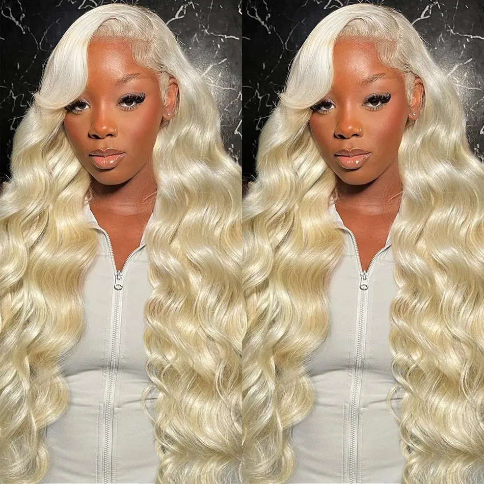 Blonde 613 150 Density HD Lace Wig 13x6 Human Hair 13X4 Frontal Blonde Colored   24 Inch Body Waves Glue-Free Waves Wig