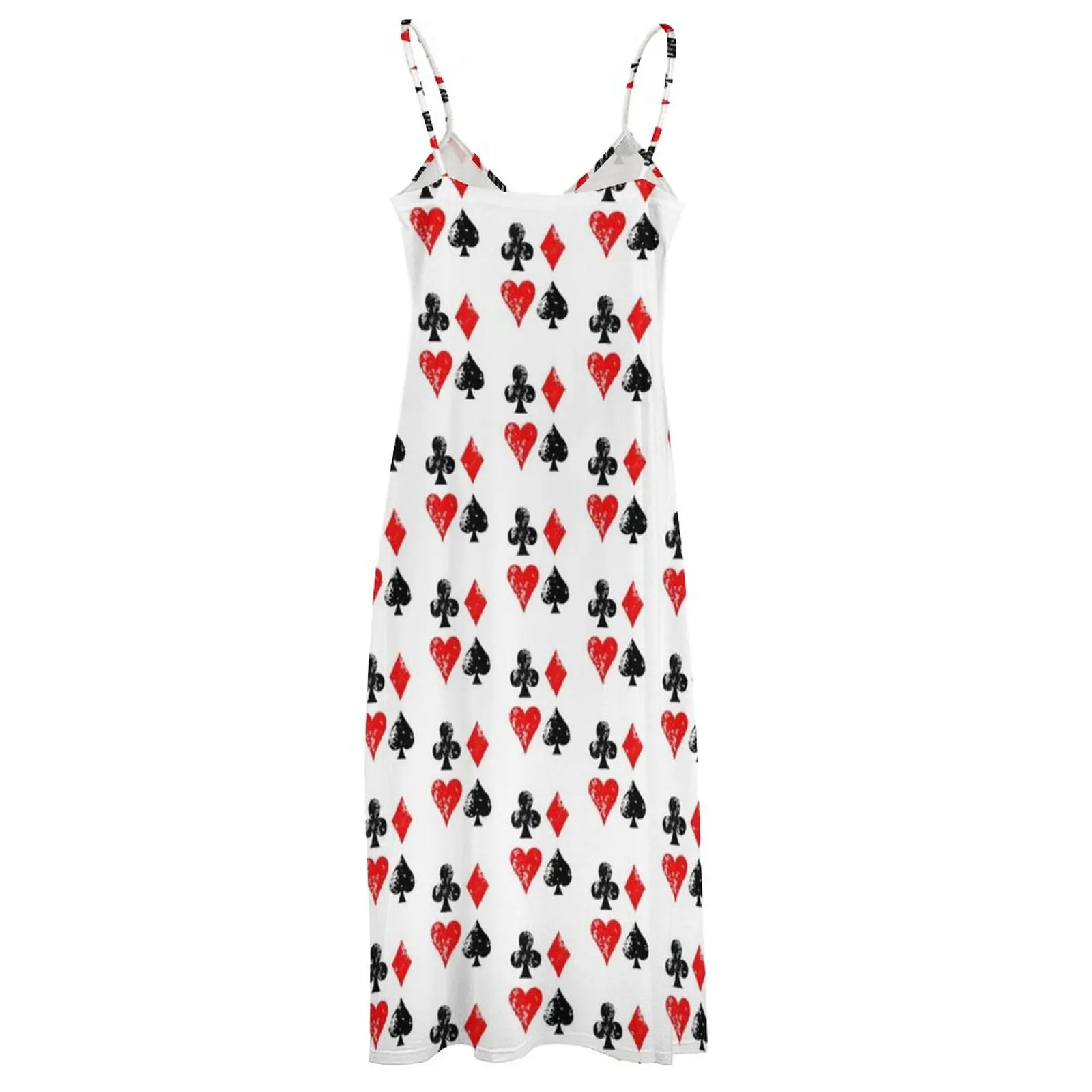 playing cards distressed retro gambling hearts spades Design Sleeveless Dress summer dress daily dress women summer 2024