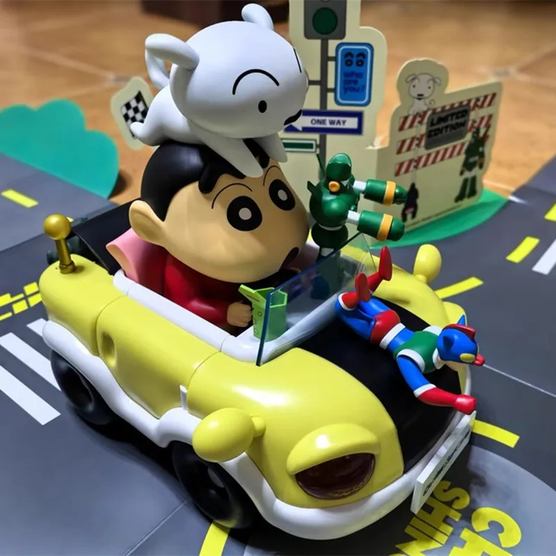 Genuine 52toys Crayon Shin-Chan Limited Edition Dynamic Car Anime Figures Trendy Toys Dolls Model Ornaments Collectible Toy Gift