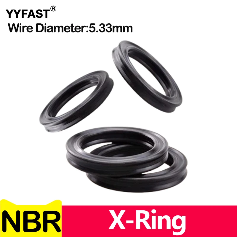 CS 5.33,Black NBR X-Ring,Four Lip Seal Ring,Nitrile Rubber,for Hydraulic Cylinders,Piston rods.Inner Diameter 10.46-658.88mm