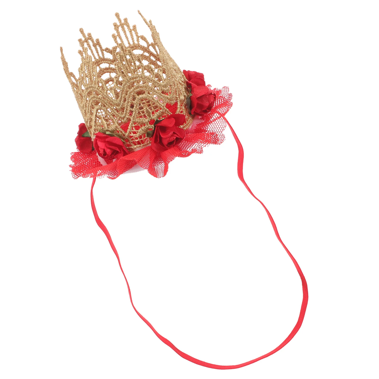 

Baby Girl Crown Rose Lace Hair Accessories 1St Birthday Party Hat Purple Headband For Kids First Birthday Costume Embellished