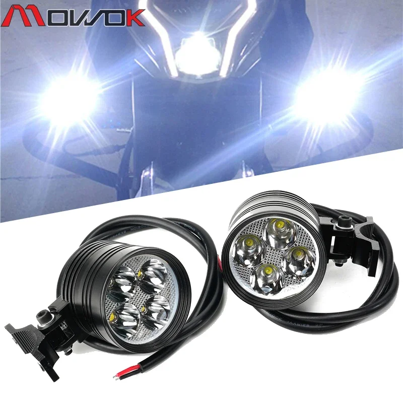 For KTM 1290 Super Adventure 990 1050 1090 1190 Adventure Motorcycle White Headlights Auxiliary Lamp 12V LED Spot Head Lights