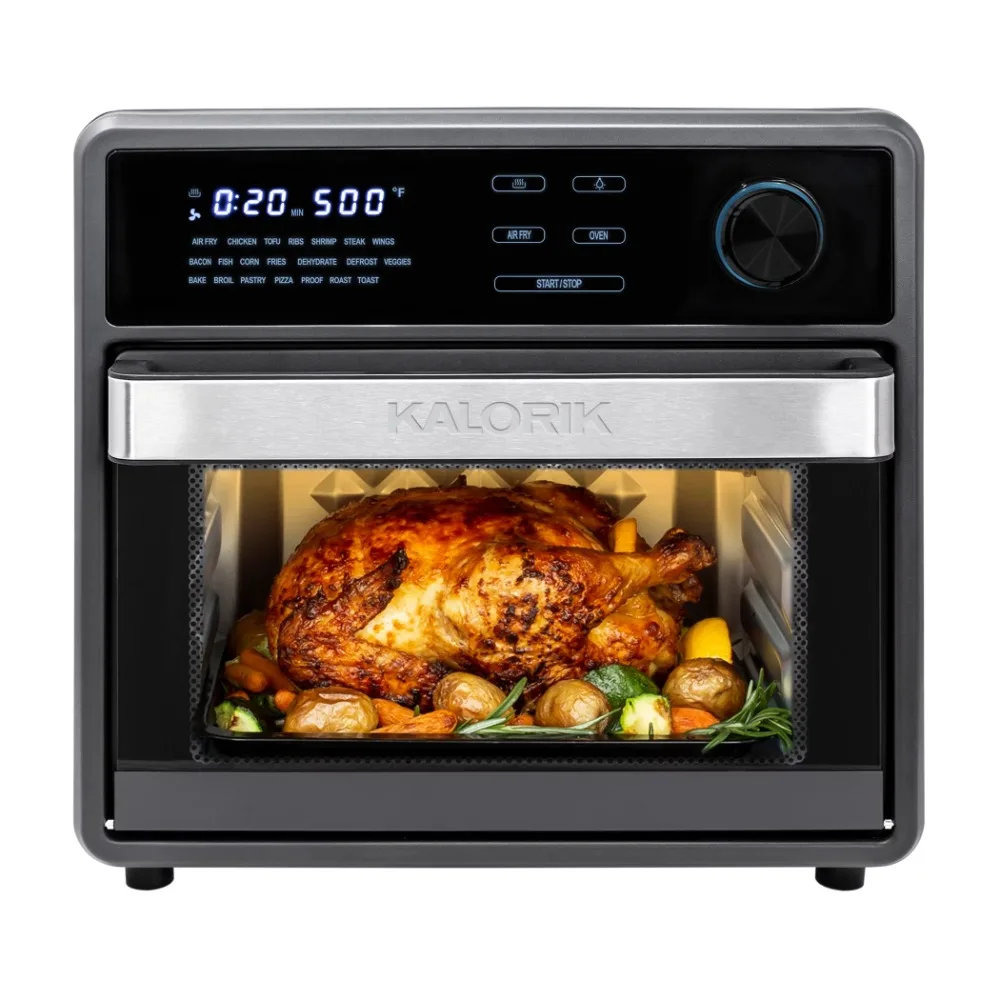 

Touch 16 Quart Air Fryer Oven, 9-in-1 Air Fryer Toaster Oven Combo, 21 presets, 500°F, 5 Accessories, Recipe Book, 1600W Oven