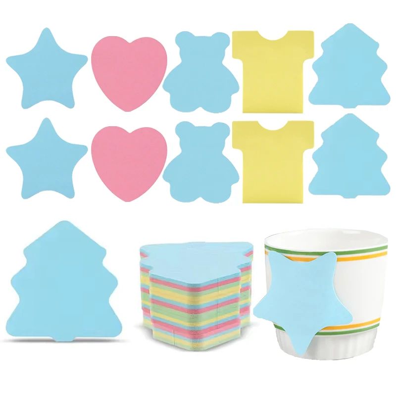 100Pages/Book Random Color Sticky Notes Cute Shapes Memo Pads Office School Stationery Craft Supplies Writing Reminders Prop ZYF