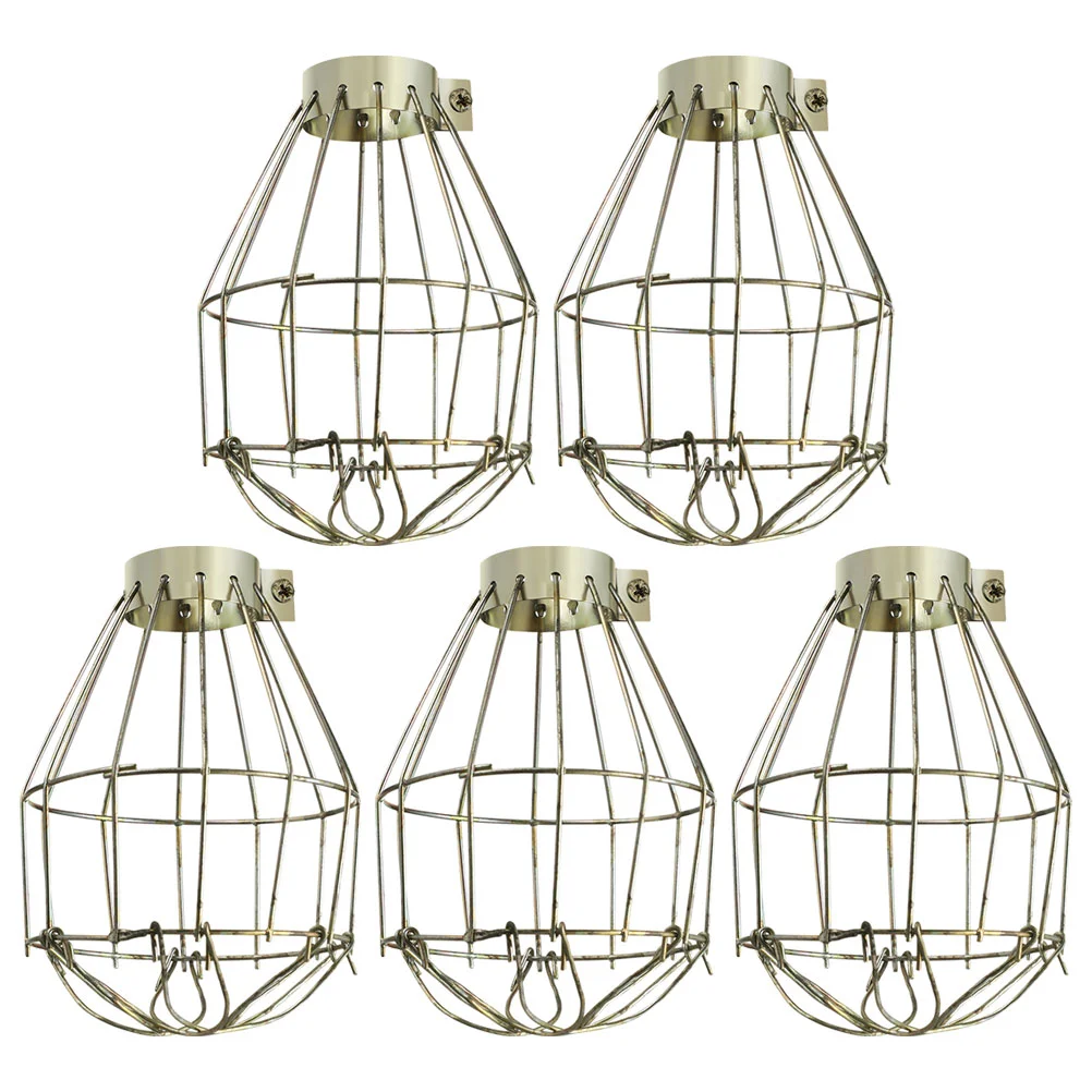 

5 Pcs Reptile Anti-scald Ceramic Metal Lamp Shade Guard Heating Pendant Protector Iron Bulb