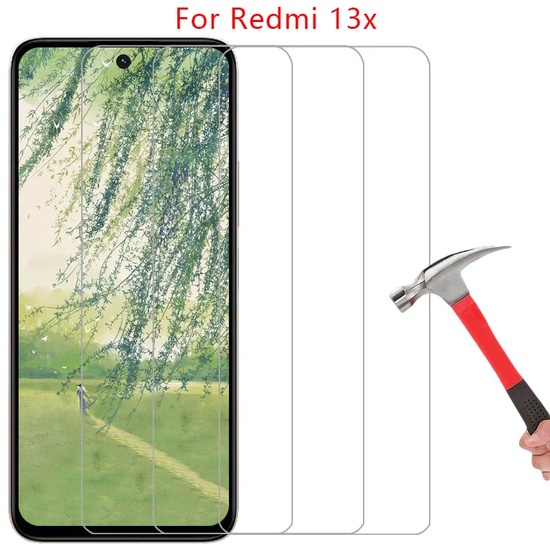 

protective tempered glass for xiaomi redmi 13x screen protector on redmi13x 13 x x13 film xiomi xaomi xiami readmi redme remi 5g