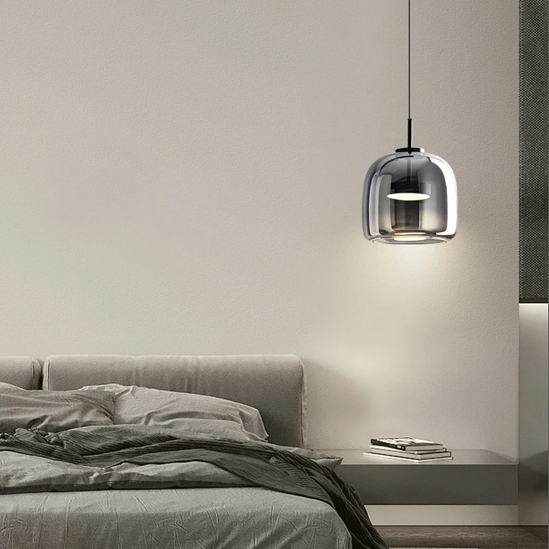 Imagem -04 - Iwhd-nordic Modern Led Pendant Lights Smoky Glass Lamp ao Lado Hanglamp para Quarto Jantar Sala de Estar Luminárias Novo Estilo 8w 2024