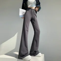 New Woman Flare Pants Fashion Streetwear Slim High Waist Soft Sports Pants for Women Sexy Bell Bottom Casual Long Trousers