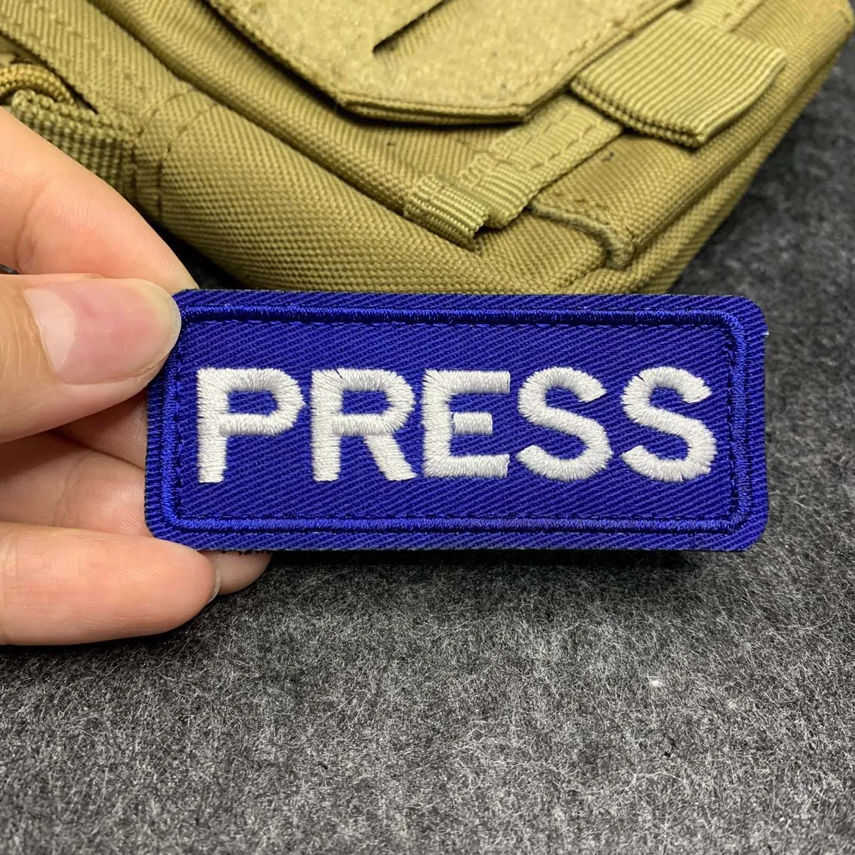 PRESS Journalist Embroidered Morale Patch Hook & Loop Patch Cosplay Decor Patch for Backpack Vest Helmet