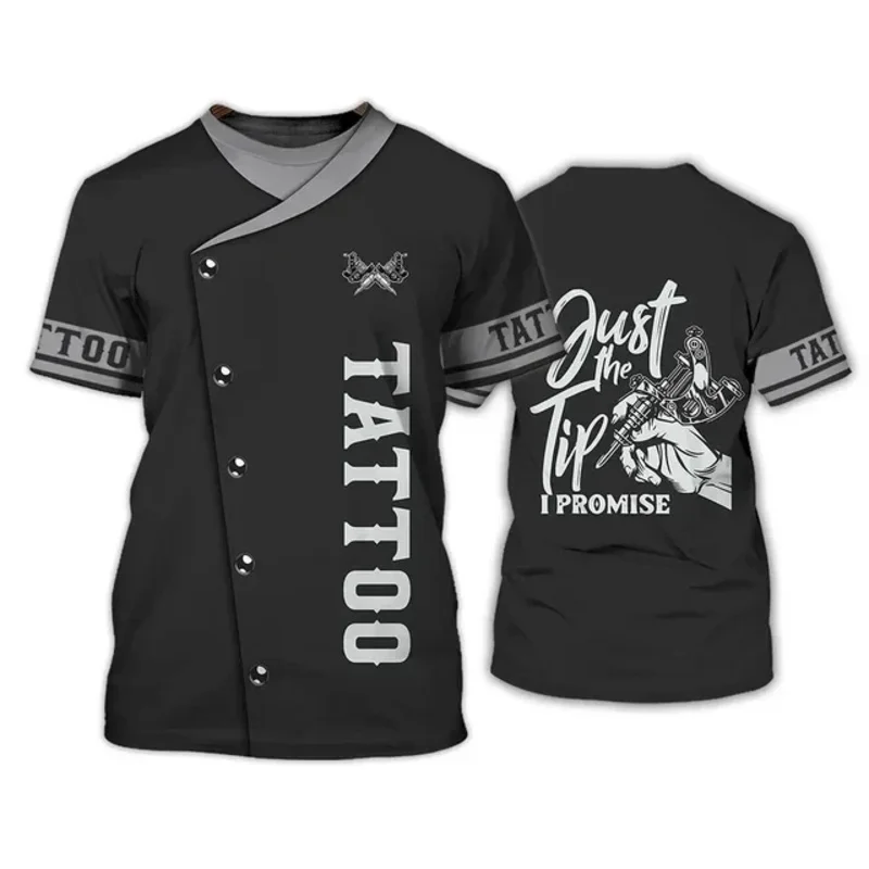 

Summer New Tattoo T-shirt For Men 3D Printed Tattoo Artist Work Suit Casual Plus Size Unisex Tees Tops Street Youth Man Clothing