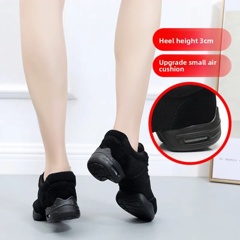 Buty do tańca Sneakersy Siateczka Oddychające Miękka Podeszwa Tańcik Kwadratowy Letnie Buty do Jazzu Damskie Podwyższające Rozmiar 44