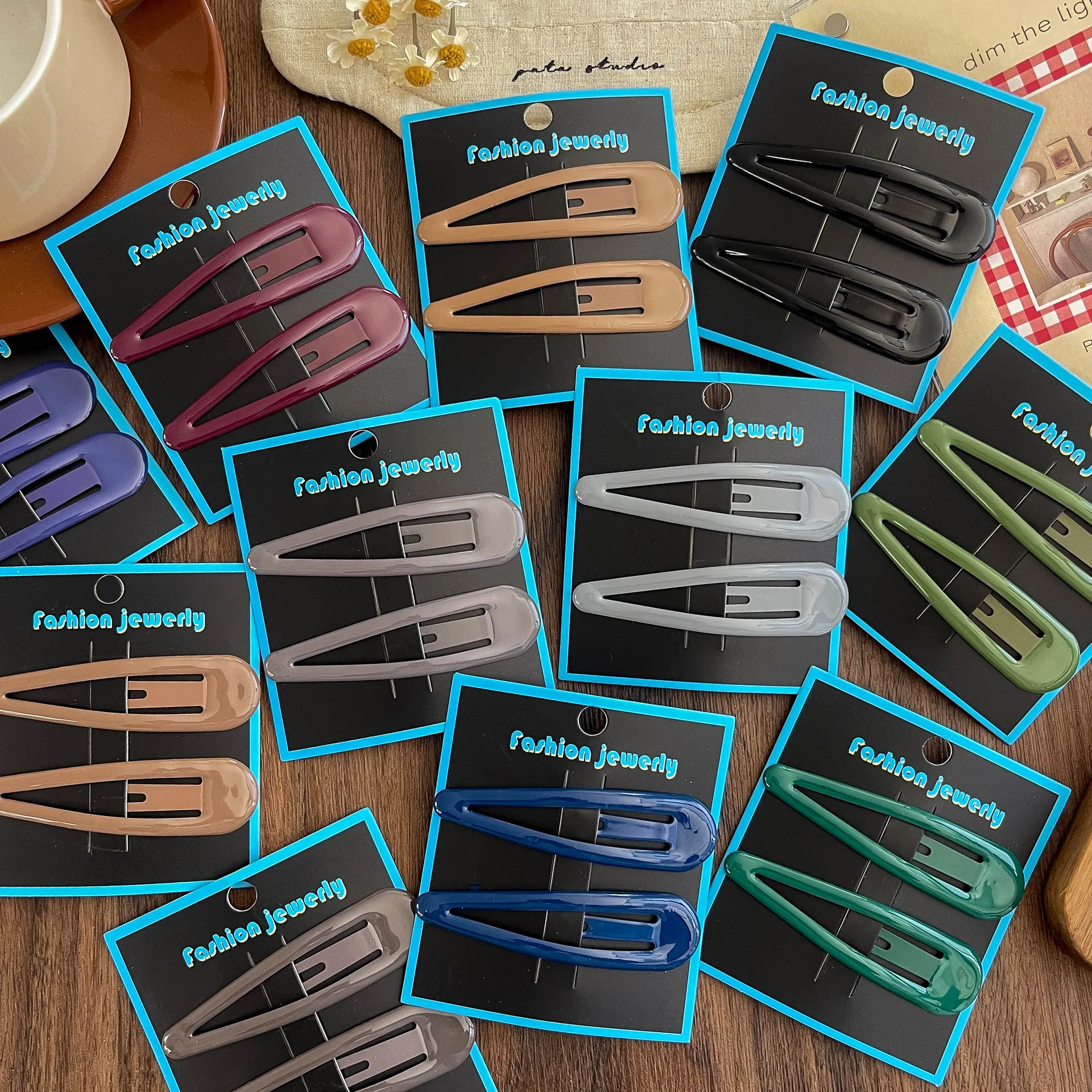 

2pcs/set Simple Large Water Drop BB Clip Kids Hair Clips Children's Hairpin Girl Bangs Clip Hair Accessories Barrettes Headwear