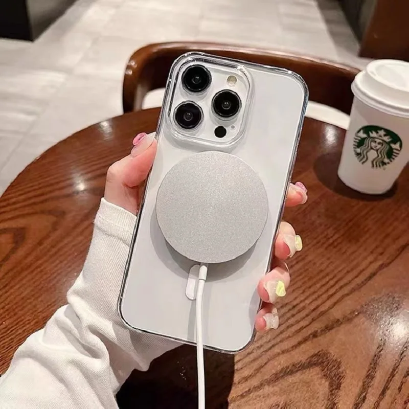 

Прозрачный чехол для Apple iPhone 16, 15, 14, 13, 12, Pro Max 15, 14, 13, мягкий силиконовый прозрачный чехол с магнитной беспроводной зарядкой