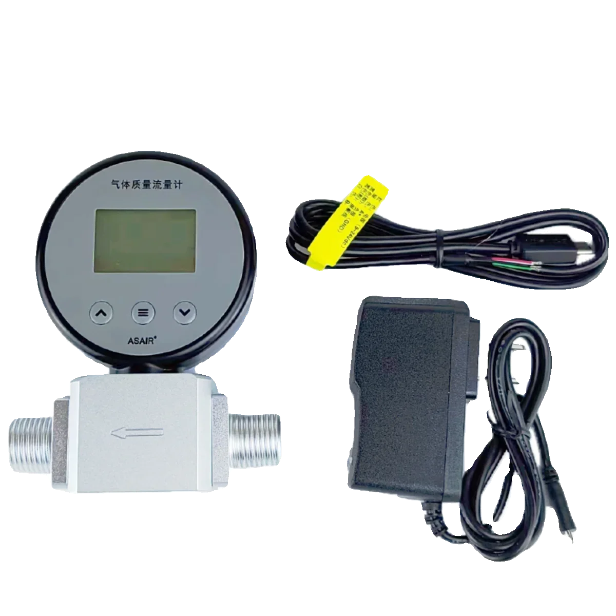 Digital display gas mass flowmeter AMS2106 measures air, nitrogen, oxygen, argon and carbon dioxide RS485 communication.