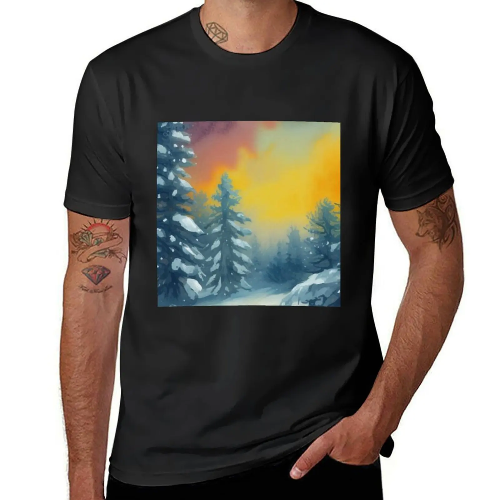 

Winter Trees T-Shirt Short sleeve tee anime clothes vintage mens funny t shirts