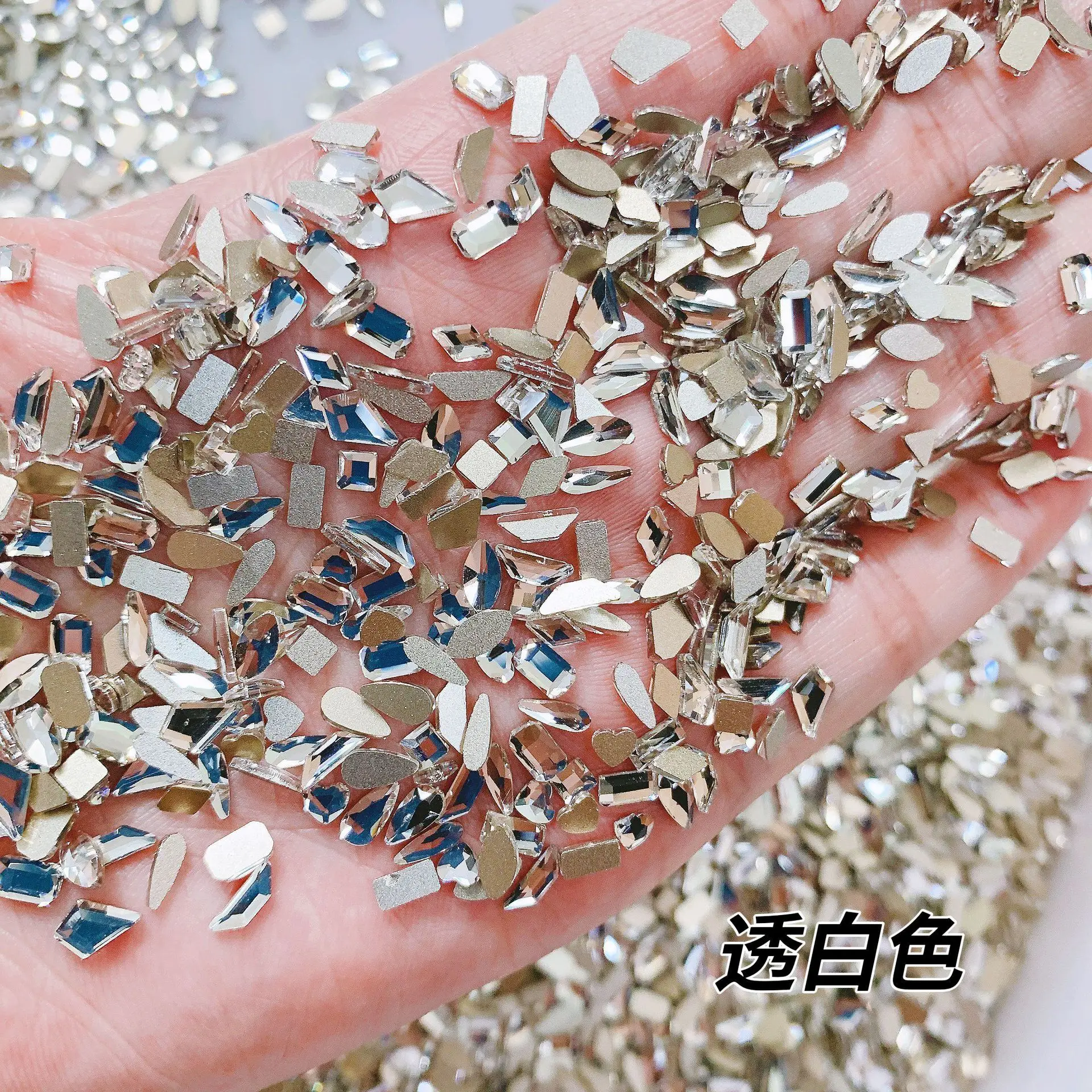 100Pcs Mixed Mini Transparent/Champagne/Red /AB  Nail Art Rhinestones 3-5mm Mico Flatback Diamond DIY Luxury Manicure Stone