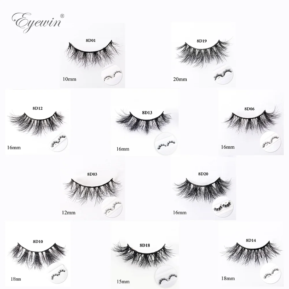 Eyewin 10/20/30/50/80/100 Pairs 3D Mink Lashes Wholesale With Tray Fluffy Crisscross Natural Soft Mink Eyelash Wholesale in Bulk