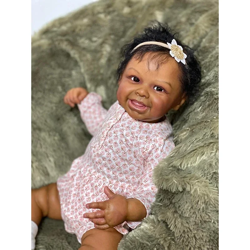 48CM Finished Reborn Baby Doll Harper with Rooted Hair Fresh Colors Kids Toys Real Baby Hand-designed Reborn Doll