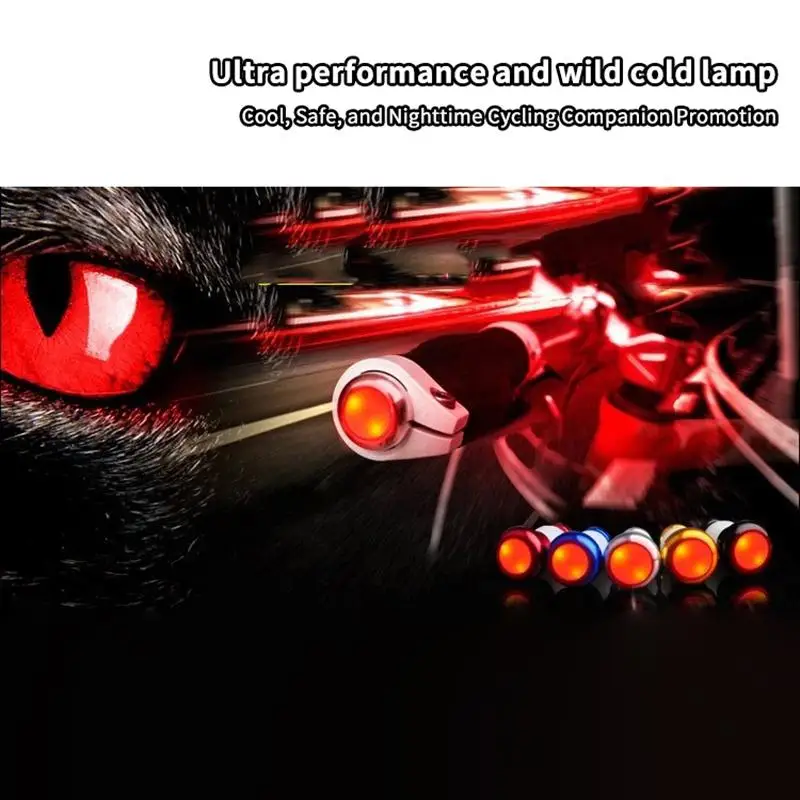 2pcs Bicycle Handlebar Light Adjustable Led Turn Signal Light Road Bike Handle Bar End Plug Cap Safty Warning Indicator Lamp