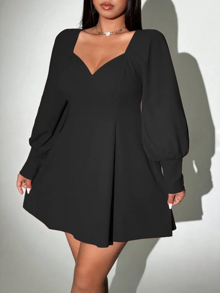

XL-3XL Plus Size Clothes Dresses Women Robes Summer Autumn Long Sleeve Street Style Casual 3XL 2XL Big Size Mini Dress Oversize