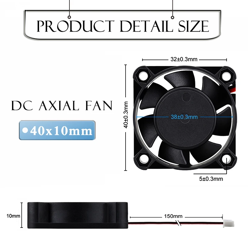 5 Piece Gdstime Smart Fan 24V 40x40x10mm 4cm Ball Bearing Small DC Cooling Fan 40mm x 10mm 4010 PC Case Cooler High Qulity
