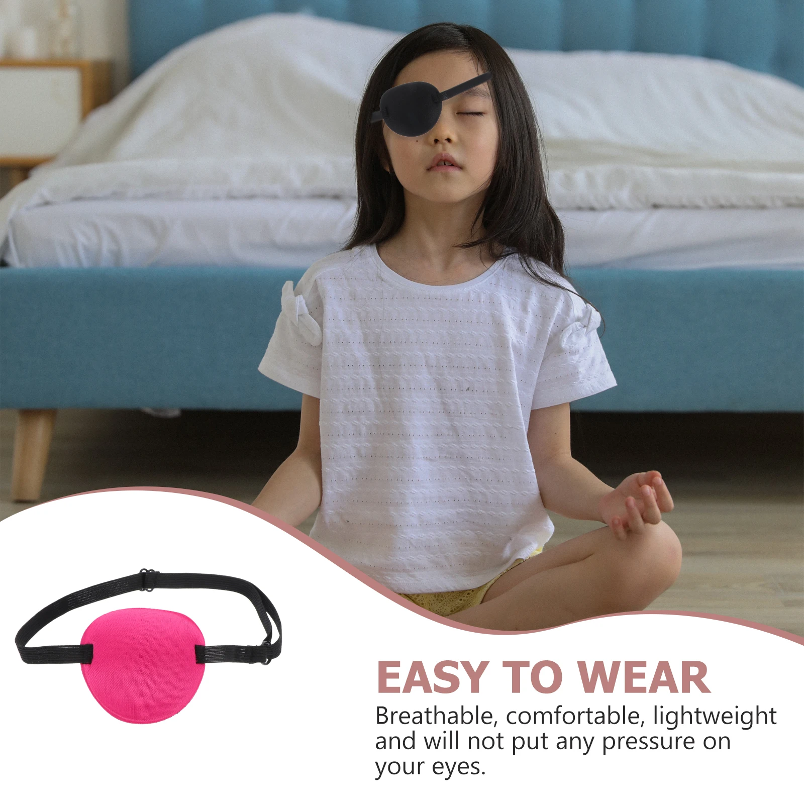 4pcs Eye Mask for Kids Amblyopia Patch Single Cover Adjustable Pirate Eye Patch Lightweight Comfortable Health Care