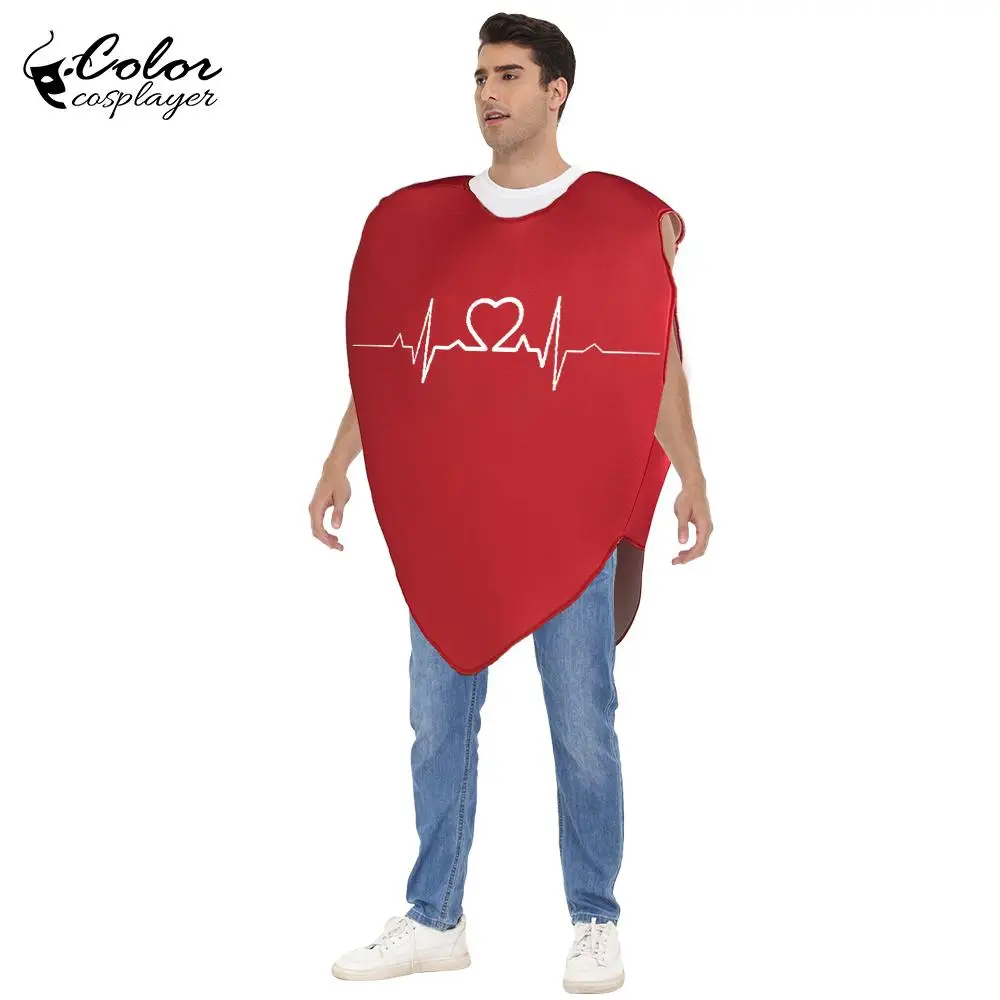 Colore Cosplayer San Valentino Costume Coppia Costume Crea una confessione Abiti Cuore Abbigliamento divertente Abbigliamento da spettacolo di carnevale