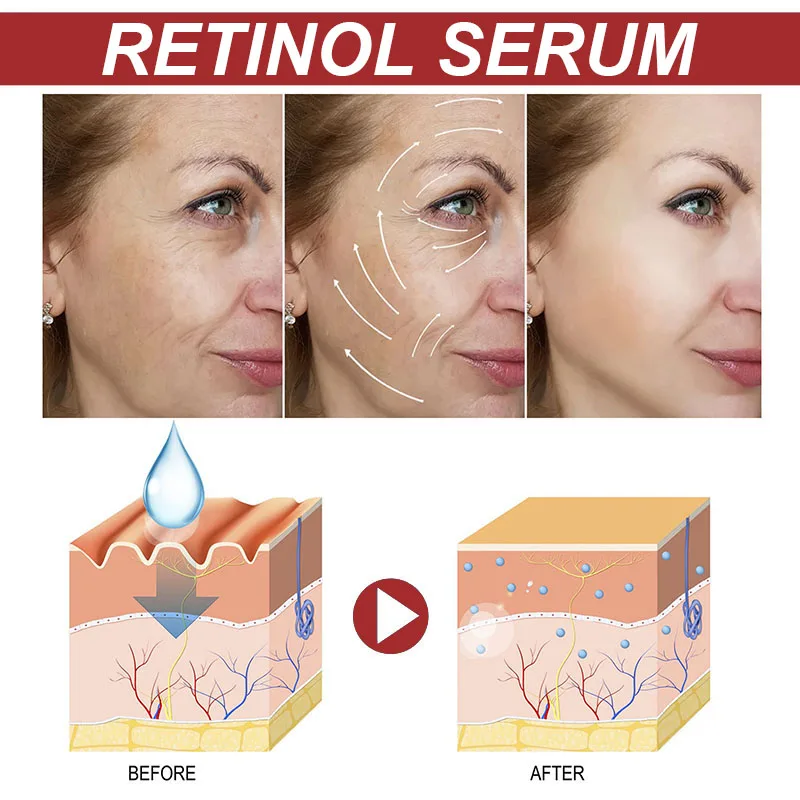 Retinol Wrinkle Remover Face Serum Instant Firming Lifting Anti-Aging Liquid Fade Fine Lines Whitening Korean Skin Care Products